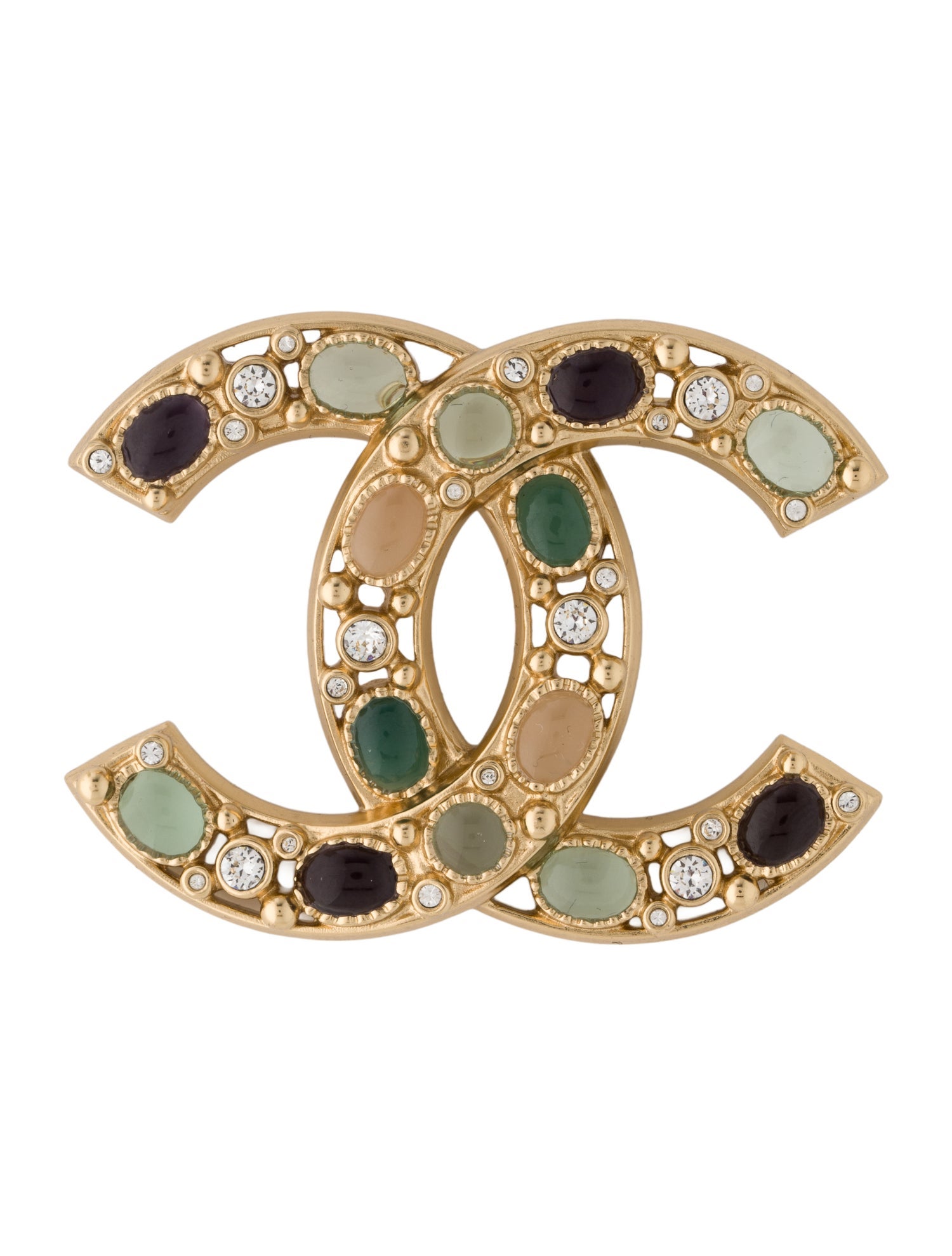 Chanel 2024 Resin & Strass CC Brooch
